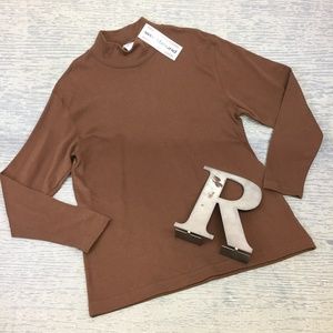 Westbound brown mock turtleneck